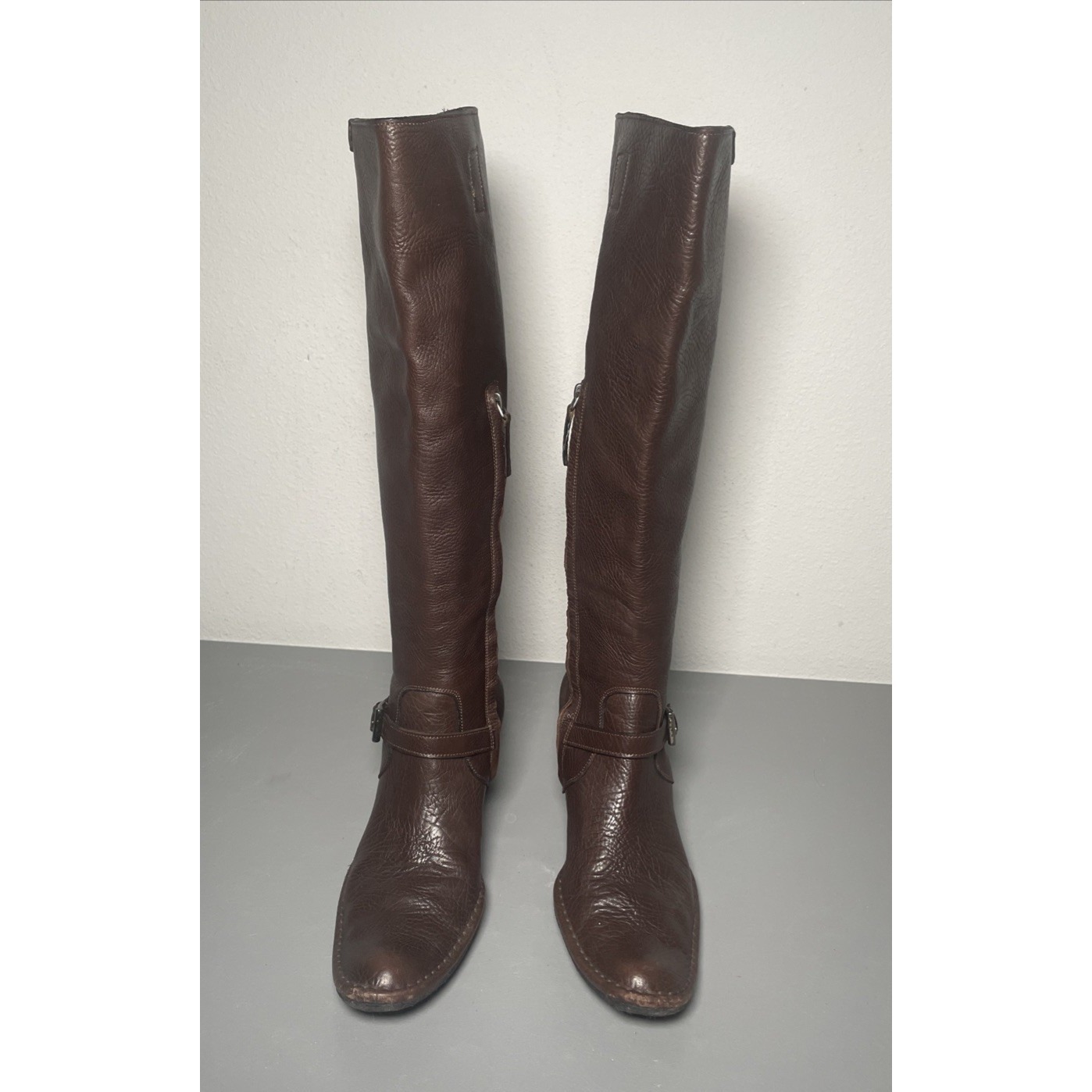 Roberto Del Carlo Leather Knee High Heel Boots Size 9/ Eu40
